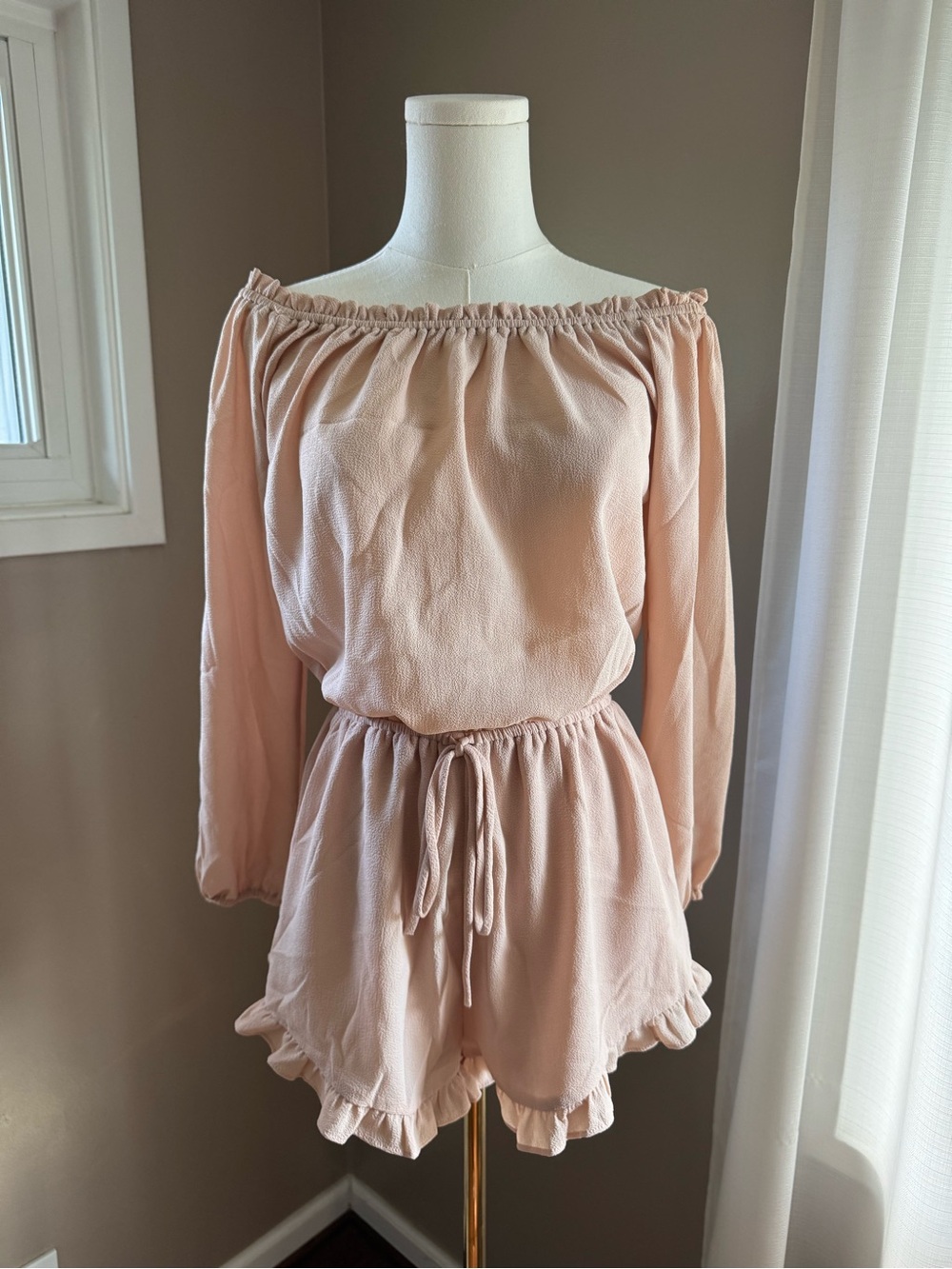 ILLA ILLA Peach Blush Off-Shoulder Romper